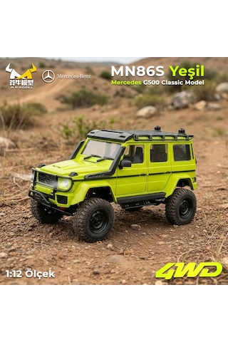 Mn Model Mn86s 1/12 G-wagon Mercedes G500 4wd Rc Model Rock Crawler Offroad Uzaktan Kumandalı Araba Truck Rtr Yeşil+dahili Işık Seti Mn-86s