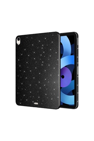 iPad Uyumlu Air 10.9 2022 5 Nesil Simli Parlak Görünümlü Shrp Tablet Koton Kılıf - Derin Mor Arka Kapak