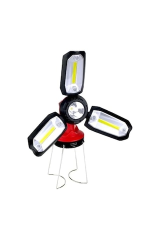 P-8801 Şarjlı Katlanabilir 3xcob Led+ 3w Led Çok Fonksiyonlu Kamp Feneri