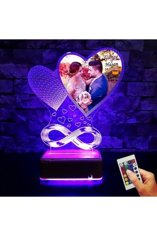 Yıldönümü Hediyesi Resimli Led Lamba Sevgiliye Hediye
