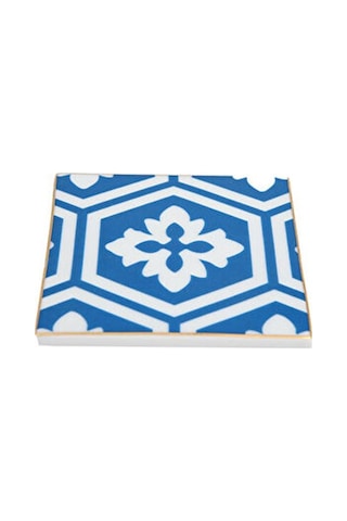 Porland Morocco Desen 2 Mavi Bardak Altlığı 10x10 Cm Mavi