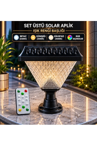 30 W Set Üstü Güneş Enerjili Solar Aplik Uzaktan Kumandalı Beyaz-günışığı-gün Beyazı-rgb .