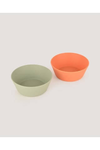 Let's Be Child 2'li Yuvarlak Kase Sage Green-peach