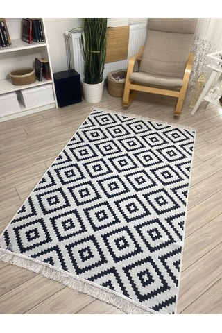 Kilim Çift Taraflı Kullanılabilir Yıkanabilir Dokuma Kilim 140 215cm Çok Renkli