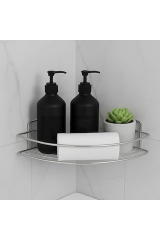 Köşe Rafı 304 Paslanmaz Çelik Şampuanlık 23x23 Cm Kbk100 Diğer