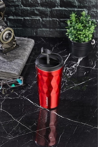 Cooker Lüx 350 ML Prizma Çelik Termos Mug Kırmızı - Ckr2048