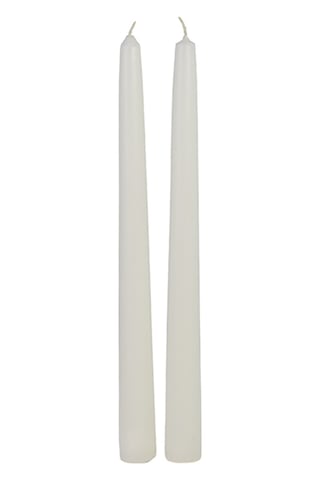 Şamdan Mat Mum 2'li Beyaz 26 Cm Beyaz