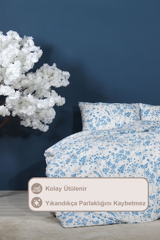 Elart Simya Nevresim Takımı Çift Kişilik Lastikli Çarşaf 200x220 Cm Renksiz