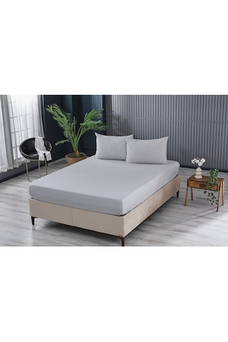 Colourful Fitted Çarşaf Çift King Size - Gri