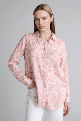 Defacto Loose Fıt Gömlek Yaka Baskılı Uzun Kollu Tunik T0609az26sppn623 Pembe-pn623