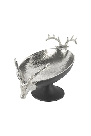 Mikasa Moor Mat Siyah Gümüş Oval Kase 38x16x18 Cm