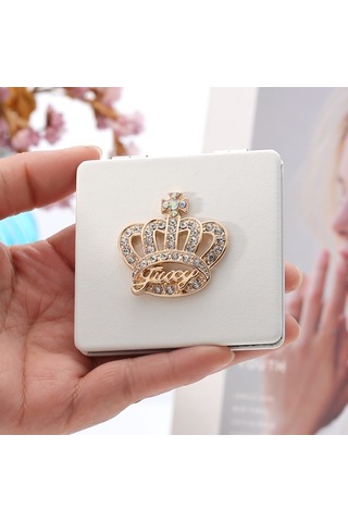 Ctbx Rhinestone Taç Katlanır Küçük Makyaj Aynası