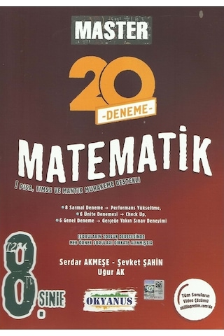 Okyanus Yayıncılık - 8. Sınıf Master 20 Matematik Denemesi