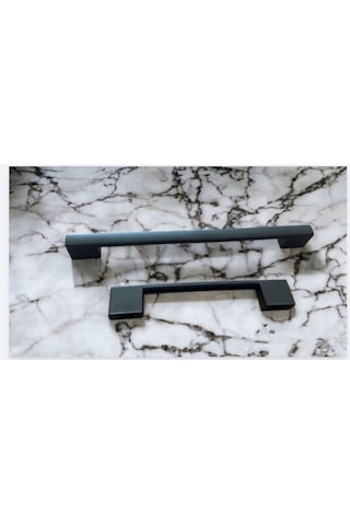 Str Zamak Köprü Kulp 96-128 Mm Lüks Modern Mutfak Dolap Çekmece Vestiyer Kulp Mat Siyah 10 Adet Si