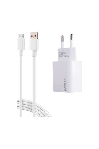 Am18 Eco Bundle 18w Hızlı Şarj Cihazı + Micro Usb Kablo , Qc 3.0 Destekli