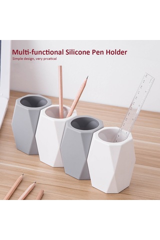 Neevoyu Gri Silikon Çok Fonksiyonlu Masa Üstü Organizatörü - Kalem, Kalemtraş, Makas Ve Küçük Aksesuarları Saklamak İçin Ofis/okul Ev Gereci Diğer