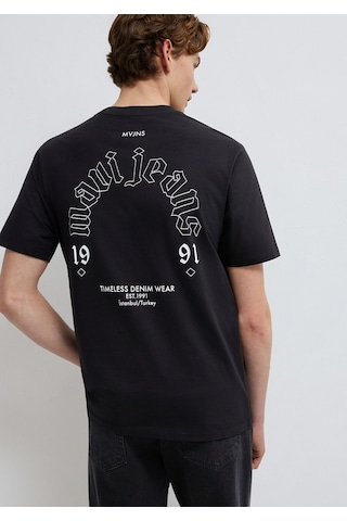 Mavi - Mavi Jeans Baskılı Siyah Tişört 0613201-900 Siyah