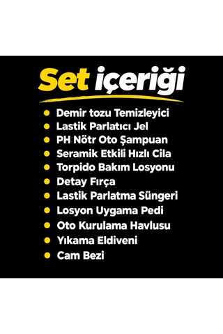 Oto Bakım Seti Araç Bakım Seti Oto Set Delux