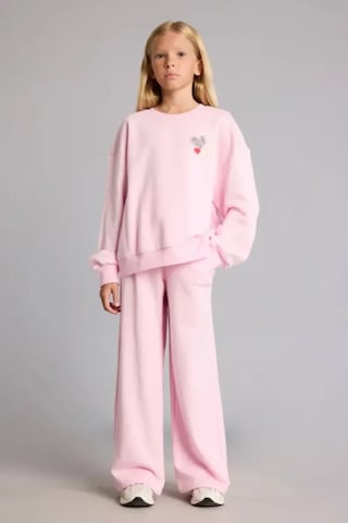 Defacto Relax Fıt Bisiklet Yaka Kalp Desenli Sweatshirt Kız Çocuk I4063a826aupn47 Pembe-pn47