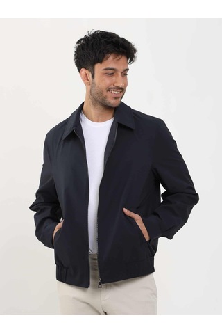 Dufy Lacivert Erkek Regular Fit Düz Klasik Yaka Bomber Mont - 104394-Lacivert