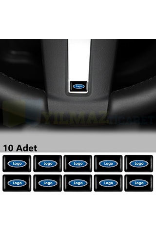 Ford Logo Arma Direksiyon Jant Vites Torpido Ayna Damla Silikon Etiket Çıkartma Oto Sticker 18x11mm