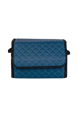 Oto Bagaj Organizeri Kapitone Deri Çanta Petrol Mavisi