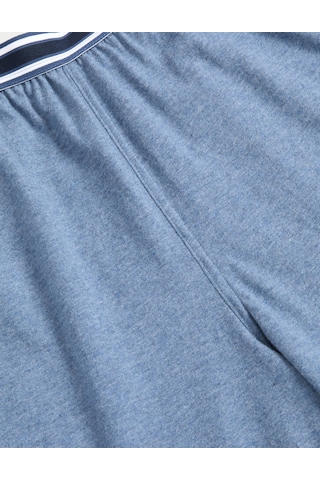 Marks & Spencer Saf Pamuklu 2'li Pijama Altı Seti T07000002 Mavi Mix