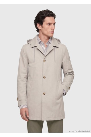 Ramsey Kum Regular Fit Kapüşonlu Teknik Pardösü