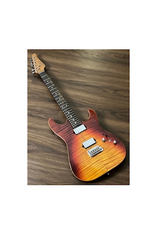 Soloking Ms-1 Custom 22 Hh Mod Flat Top With Fishman Fluence İn Fire Wakesurf With Rosewood Fb W/gig
