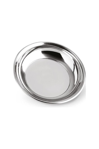 6 Adet 430 Kalite Paslanmaz Çelik Paça Yemek Tabağı 19 Cm Derinlik 3 Cm Gümüş