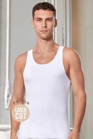 Lukitus Berrak 1012 Lazer Kesim Pamuk Erkek Atlet 2 Adet Beyaz