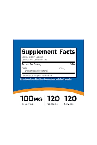 Nutricost Dhea 100mg 120 Caps - Gluten Free, Soy Free, Non-gmo