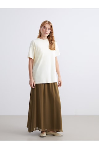 Lcw Modest Haki Beli Lastikli Kloş Etek