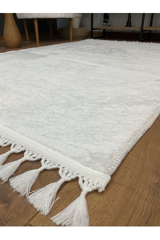 Ekstra Puffy Peluş Ultra Yumuşak Yıkanabilir Beyaz Beyaz