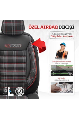 Otom Gti Sports Design Ekstra Destekli Oto Koltuk Kılıfı 553166328