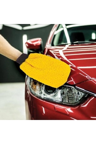 Bikomponent Mikrofiber Köpürtme ve Parlatma Eldiveni Sarı
