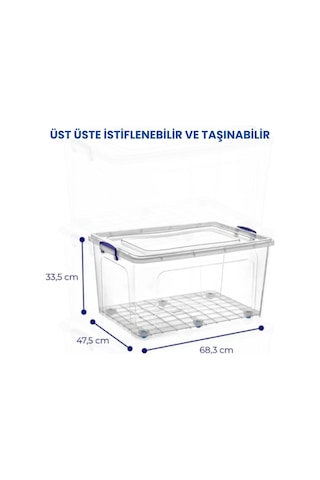 80 Litre Saklama Kutusu Depolama Düzenleme Beyaz