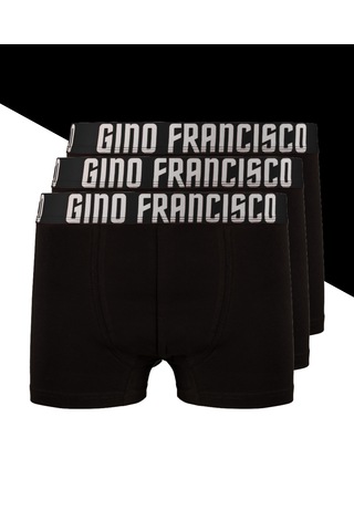 Gino Francisco Erkek Boxer 3'lü Paket Pamuklu Mood Serisi Premium Kutulu Set Siyah