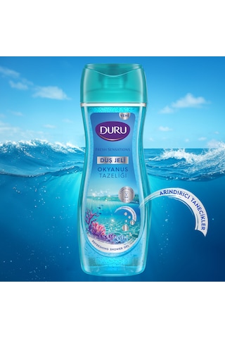 Duru Fresh Sensations Okyanus Ferahlığı Duş Jeli 3 x 450 ML + Lif
