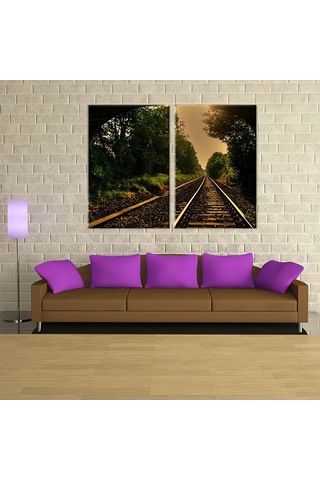 Tren Rayları Kanvas Tablo 120x110cm