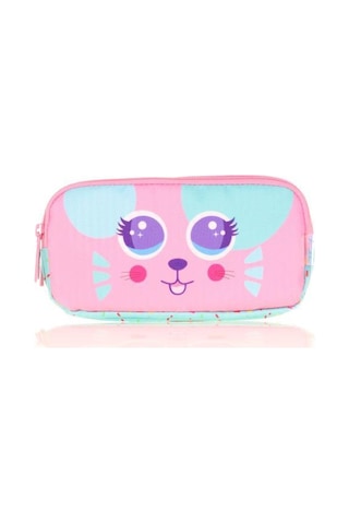 Kaukko Kids 3 Bölmeli Kalem Çantası Cute Face Mouse Pembe L8145