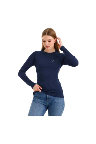 Woolona Alize Uzun Kollu Kadın Sweatshirt Navy Blue