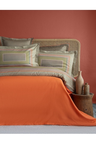 Çift Kişilik Regina Orange Elegance Saten Nevresim Takımı Turuncu