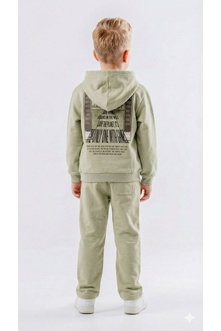 Xo Kids Erkek Çocuk 2li Kombin Takmı 8-14 Yaş Set0429 Yeşil