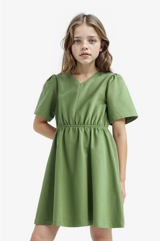 DeFacto Kız Çocuk Standart Fit V Yaka Gabardin Kısa Kollu Elbise E2645A825SMGN744 Yeşil