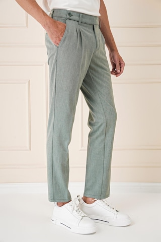 Efor Comfort Fit Çift Pileli Dokulu Esnek Pamuk Yeşil Pantolon P 1158 Yeşil