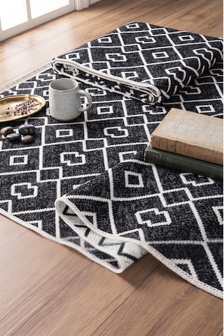 İskandinav %100 Pamuk Kilim Yıkanabilir Pamuklu Dokuma Halı Dekoratif Saçaklı Beyaz