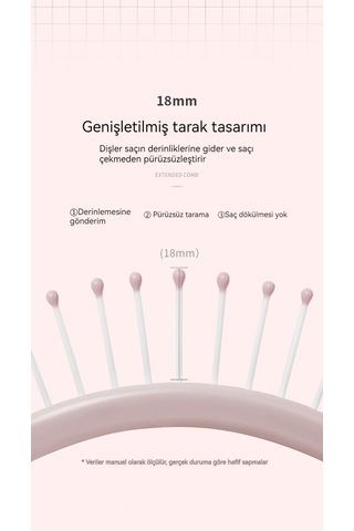 Macaron Büyük Tarak Kafa Deri Masaj Tarağı-pembe