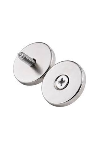 5 Adet Neodyum Mıknatıs Çap: 40 Mm, Kalınlık : 5 Mm Havşa Delikli
