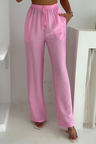 Noa & Noa Kadın Bağcıklı Dokuma Tensel Takım Ferah & Şehirli Stil Pembe